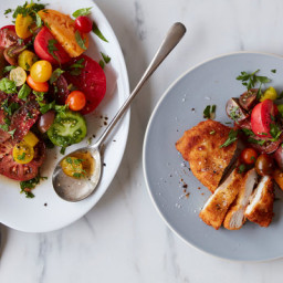 Parmesan Chicken Breast With Tomato and Herb Salad