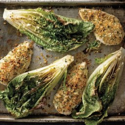 Parmesan Chicken with Caesar Roasted Romaine