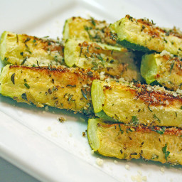 Parmesan Crusted Baked Zucchini Recipe