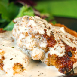 Parmesan Crusted Chicken in Basil Cream Sauce