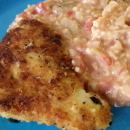 Parmesan-Crusted Chicken with Creamy Risotto