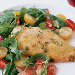 Parmesan-Crusted Chicken with Arugula Salad