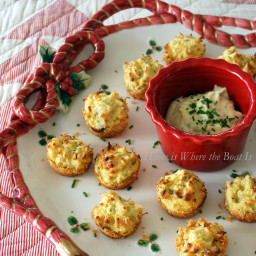 Parmesan-Crusted Crab Cake Bites with Chive Aioli