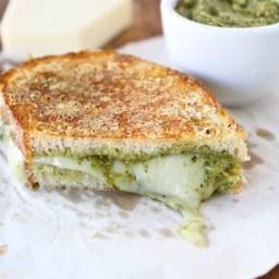 Parmesan Crusted Pesto Grilled Cheese Sandwich