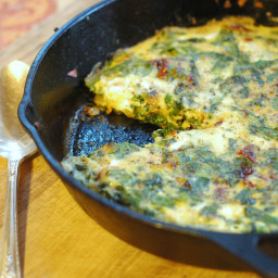 Parmesan Frittata with Fresh Rosemary and Greens.