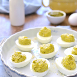 Parmesan Pesto Deviled Eggs