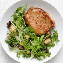 Parmesan Pork Chops with Arugula-Fig Salad