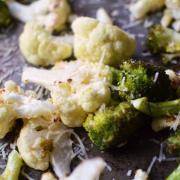 Parmesan-Roasted Broccoli and Cauliflower