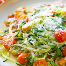 Parmesan Zucchini Noodles with Cherry Tomatoes