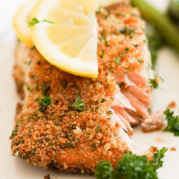 Parsley Parmesan Herb Crusted Salmon (Oven Baked)