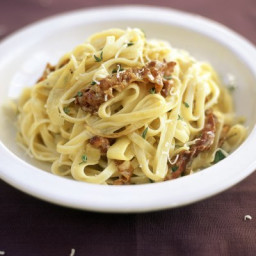 Parsnip and pancetta tagliatelle with parmesan and butter