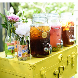 Party Drink Station with Peach Moscato Punch