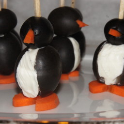 Party Penguins Stuffed with Cream Cheese