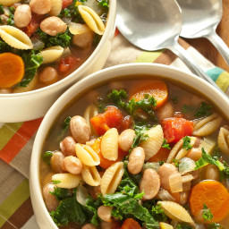 Pasta and Bean Soup with Kale