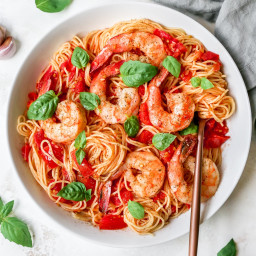 Pasta Pomodoro with Shrimp is the perfect easy pasta dinner recipe. 