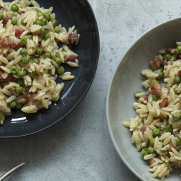 Pasta Risotto with Peas and Pancetta