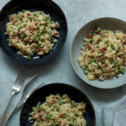 Pasta Risotto With Peas and Pancetta