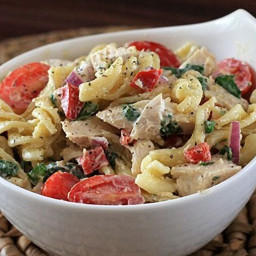 Pasta Salad With Chicken and Spinach