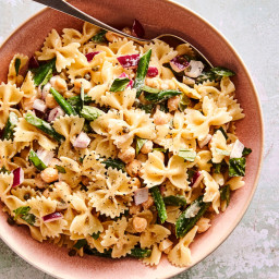 Pasta Salad with Chickpeas, Green Beans, and Basil