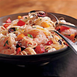 Pasta Salad with Shrimp, Peppers, and Olives