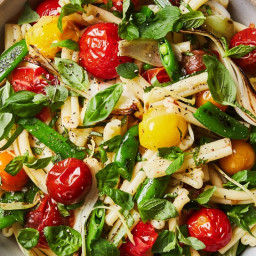 Pasta Salad with Spring Vegetables and Tomatoes