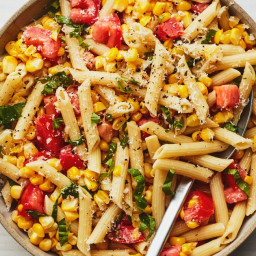 Pasta Salad with Tomatoes and Corn