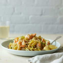 Pasta Shells with Shrimp and Garlicky Bread Crumbs Recipe