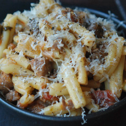Pasta with Braised Pork, Red Wine and Pancetta