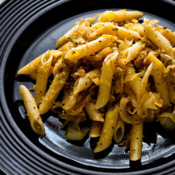 Pasta With Caramelized Cabbage, Anchovies and Bread Crumbs