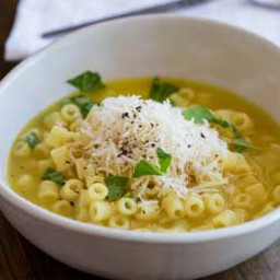 Pasta with Chicken Broth, Butter and Parmesan