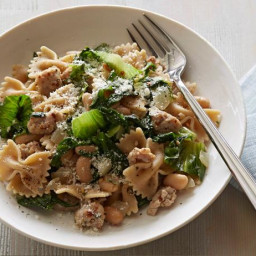 Pasta with Escarole, White Beans and Chicken Sausage