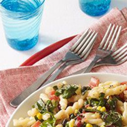 Pasta with Garlicky Swiss Chard and Corn
