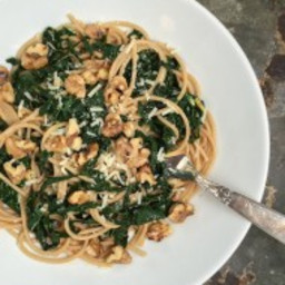pasta with kale, lemon and toasted walnuts