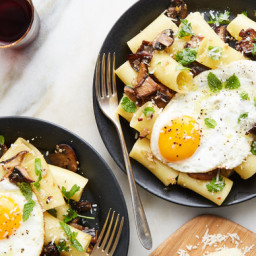 Pasta With Mushrooms, Fried Eggs and Herbs