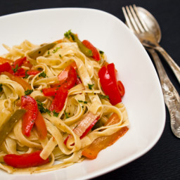 Pasta with Red Peppers, Anchovies, and Artichokes
