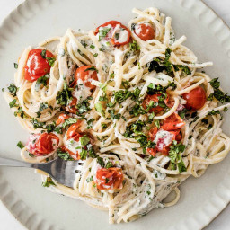 Pasta with Roasted Tomatoes and Creamy Herb Cashew Sauce