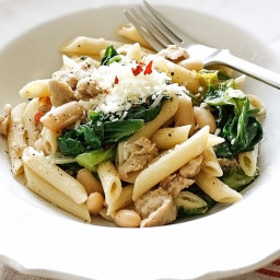 Pasta with Sausage, Escarole and Beans