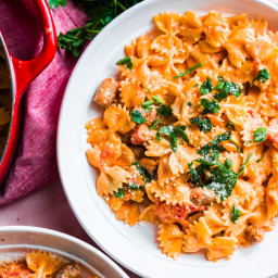 Pasta with Sausage, Tomatoes, and Cream