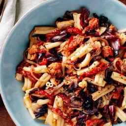 Pasta With Spicy Sausage, Radicchio, and Sun-Dried Tomatoes