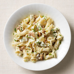 Pasta with Toasted Walnuts, Blue Cheese and amp; Chives