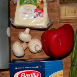 Pasta with Veggies & Breaded Tofu