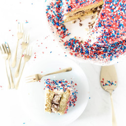 Patriotic Cake with SNICKERS® Ice Cream Bars Layer