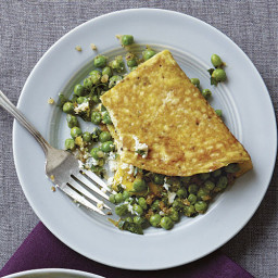 Pea and Goat Cheese Omelet