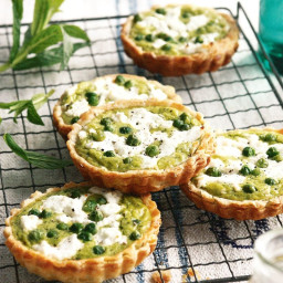 Pea and goat's cheese tarts