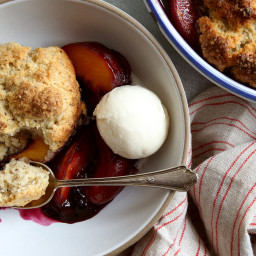 Peach and Blueberry Cobbler With Hazelnut Biscuits