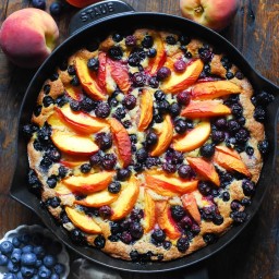 Peach and Blueberry Skillet Cake