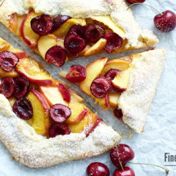 Peach and Cherry Galette