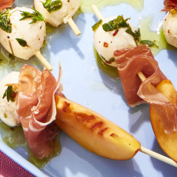 Peach and Prosciutto Skewers