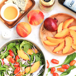 Peach, Arugula and Tomato Salad with Honey Olive Oil Dressing