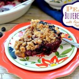 Peach Blueberry Pie with Pecan Streusel Topping